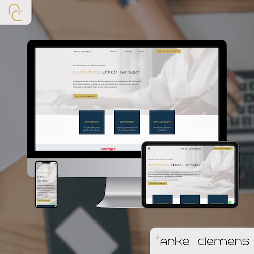 Webdesign fuer Anke Clemens Virtuelle Assistentin vorbereitende Buchhaltung Dresden
